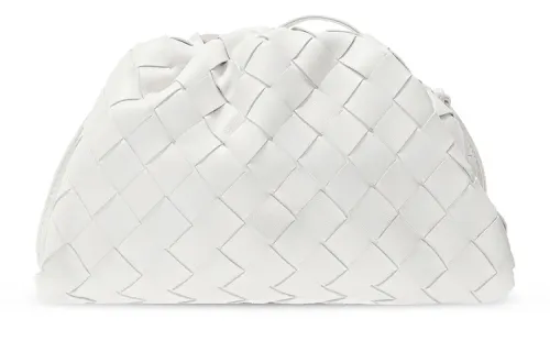 Bottega Veneta Calfskin Shoulder Bag, Crossbody Bag Women's White
