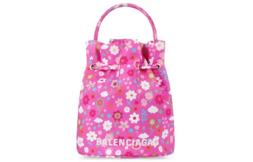 Balenciaga WHEEL Nylon Drawstring Bag, Handbag, Shoulder Bag, Crossbody Bag Women's Pink