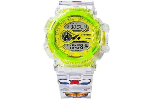 CASIO Men Liquid Crystal/Analog Dual Display Series Yellow Watch