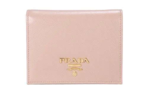 PRADA Saffiano Cow Leather Wallet Women's Nude Pink
