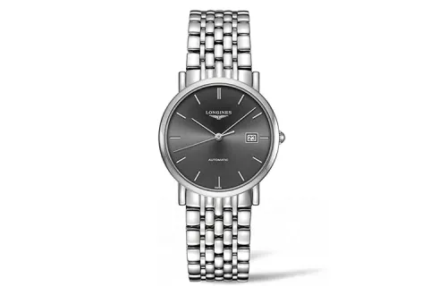 LONGINES Automatic Mechanical Movement Date Display Unisex Watch 34.5mm Black Dial Stainless Steel Case
