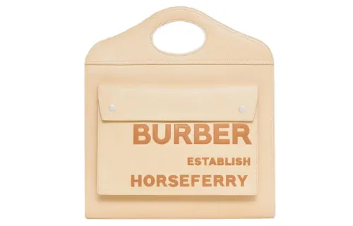 Burberry Medium Leather Horseferry Pocket Bag Neutral