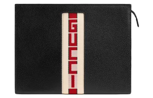 GUCCI Grain Leather Clutch Regular Men's Black
