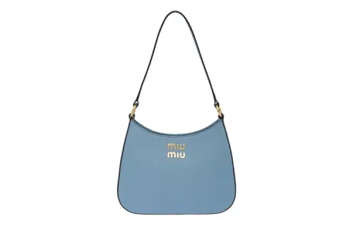 MIU MIU Leather Hobo Bag, Shoulder Bag, Handbag Women's Xingji Blue