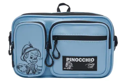Li Ning X Disney Pinocchio Collaboration Zip Closure Polyamide Shoulder Bag, Crossbody Bag Regular Unisex Blue