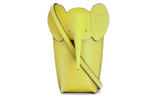 LOEWE Cow Leather Crossbody Bag With Cell Phone Pouch Women's Lemon