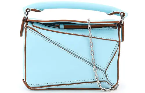 LOEWE Puzzle Calfskin Geometric Puzzle Bag, Handbag, Shoulder Bag, Crossbody Bag Mini Women's Sky Blue & Candy Color