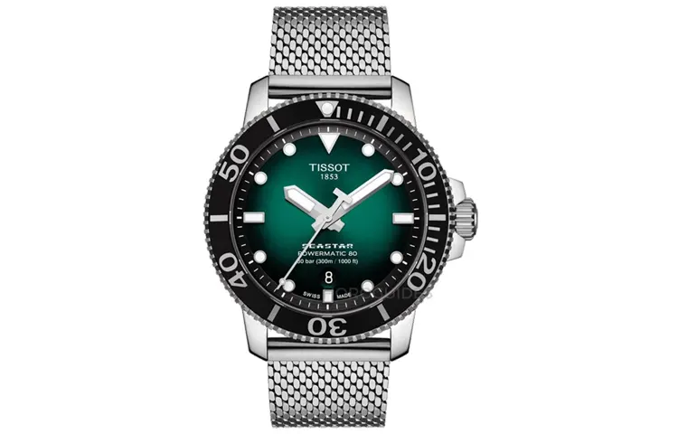 TISSOT Starfish Collection Automatic Mechanical Movement Men's Watch 43mm Green Dial Stainless Steel Case