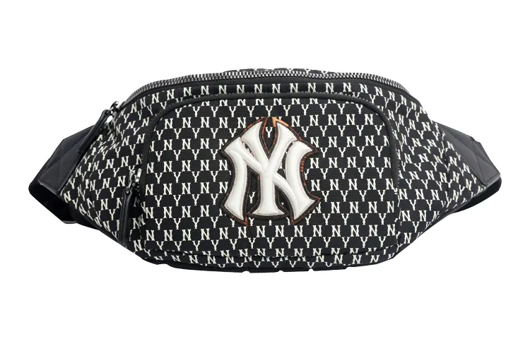 MLB Monogram Polyamide One Shoulder Crossbody Sling Bag, Fanny Pack Regular Unisex Black