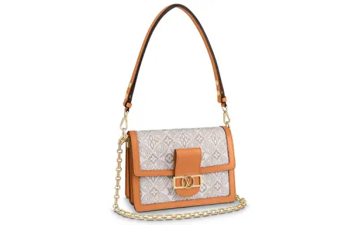 LOUIS VUITTON Dauphine Cow Leather Dafne Portable Crossbody Bag, Shoulder Bag Medium Women's Brown/White