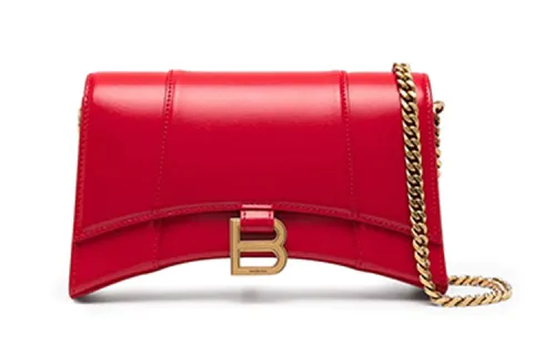 Balenciaga Cow Leather Shoulder Bag Women's Red