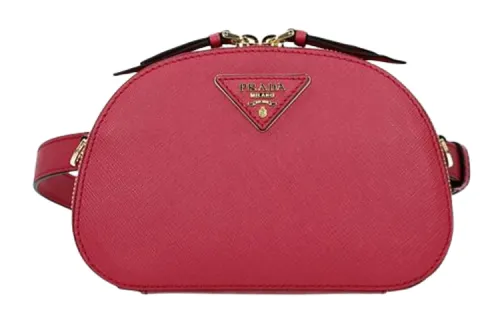 PRADA Leather Shoulder Bag, Crossbody Bag Women's Fuchsia