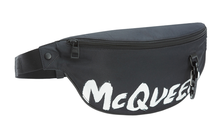 Мужская сумка Alexander McQueen Harness (черная) — фото 2