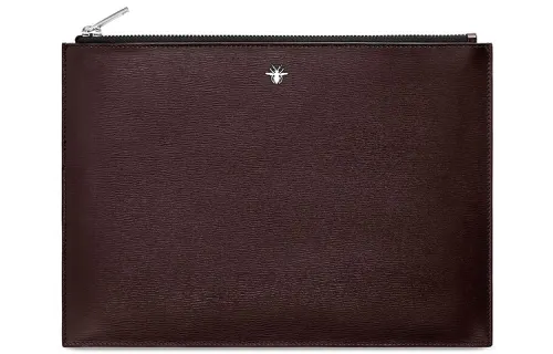 DIOR Calfskin Clutch Men's Burgundy