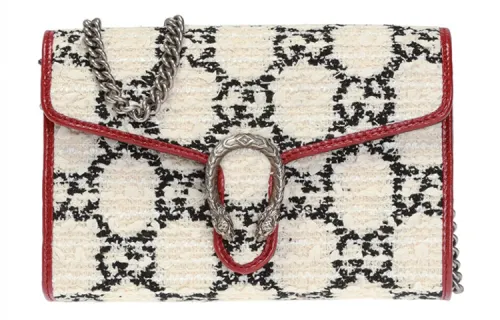 GUCCI Fabric One Shoulder Handbag, Crossbody Bag Mini Women's Cream