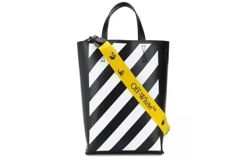 OFF WHITE Binder Clip Diag Black White Tote Bag 2020 Black White