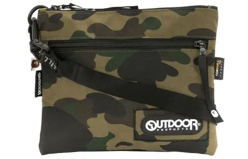 A BATHING APE Bape X Outdoor Products Zip Closure Polyester Shoulder Bag Mini Unisex Army Green