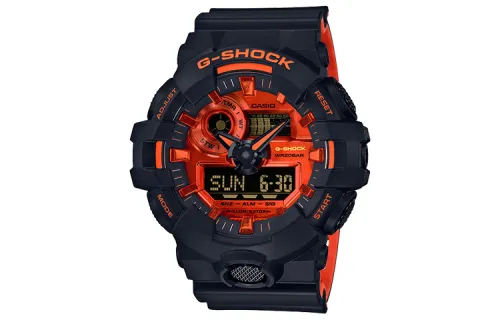 CASIO Men Liquid Crystal/Analog Dual Display Series Red Watch GA-700BR-1A