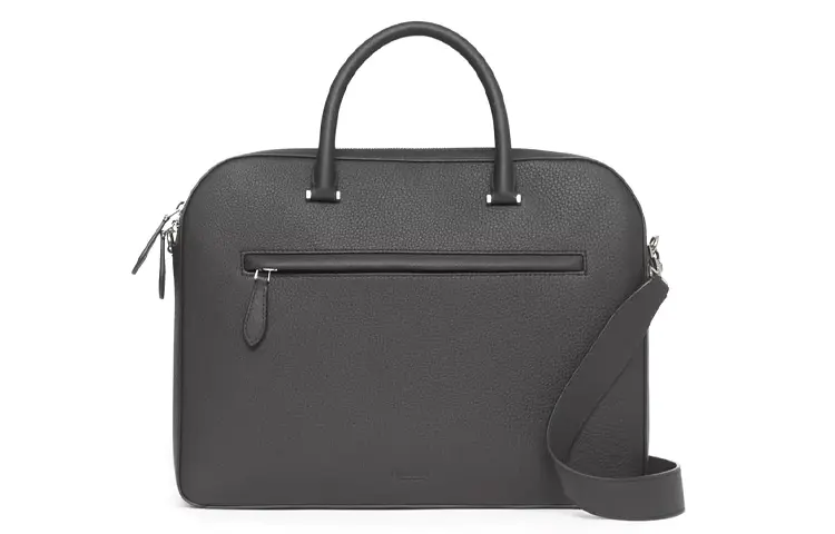 Burberry Olympia Zip Closure Leather Portable One Shoulder Crossbody Briefcase Men's