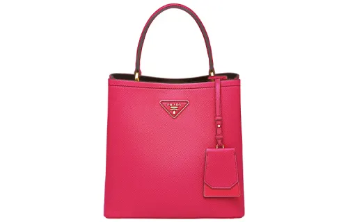 PRADA Saffiano Brand Logo Handbag Women's Magenta