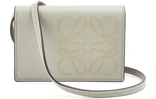 LOEWE Calfskin Card Holder Women's Light Green