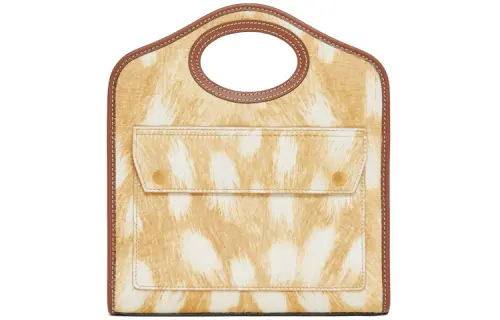 Burberry Pocket Bag Deer Pattern Calf Hair Shoulder Bag, Crossbody Bag, Handbag Mini Women's Beige