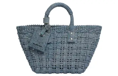 Balenciaga Bistro Denim Xs Basket Top Handle Bag