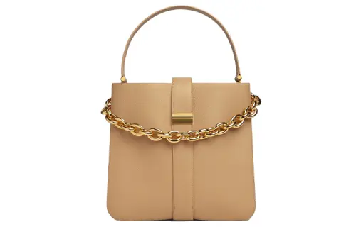 Bottega Veneta Grain Calfskin One Shoulder Handbag Regular Women's Almond