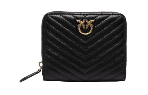 PINKO Quilt Sheepskin Bird Bag Swallow Bag Clutch Wallet Small Women's Black