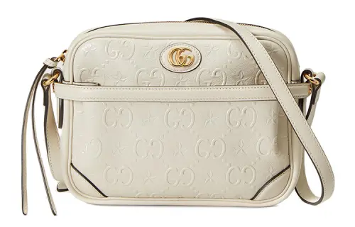 GUCCI Leather Crossbody Bag, Shoulder Bag Women's White