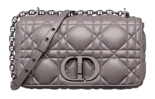 DIOR Calfskin Crossbody Bag Medium Women's Gray
