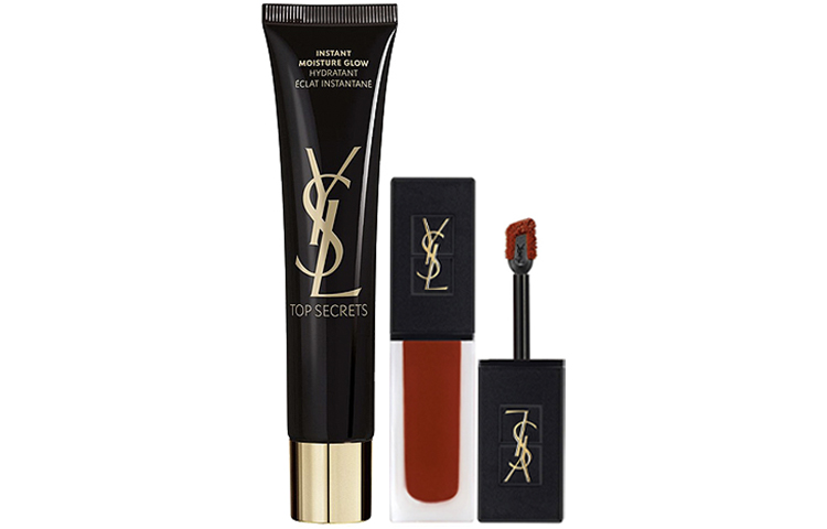 YSL, makeup primer, lip gloss, set