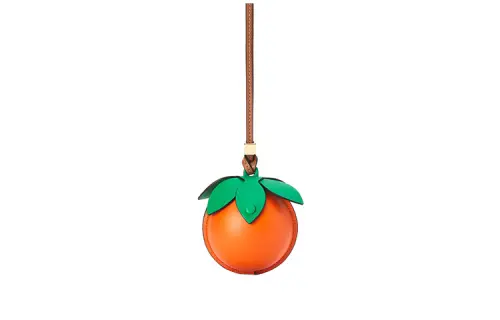 LOEWE Cow Leather Coin Purse Women's Orange/Green