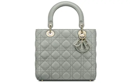DIOR Lady Dior Sheepskin Handbag, Shoulder Bag, Crossbody Bag, Handbag Medium Women's Gray