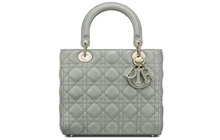 DIOR Lady Dior Sheepskin Handbag, Shoulder Bag, Crossbody Bag, Handbag Medium Women's Gray