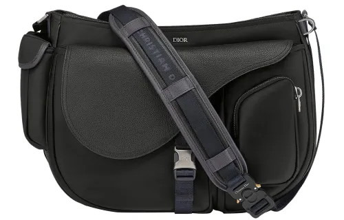 DIOR SACAI Collaboration Saddle Grained Calfskin Saddle Bag, Handbag, Shoulder Bag, Crossbody Bag Men's