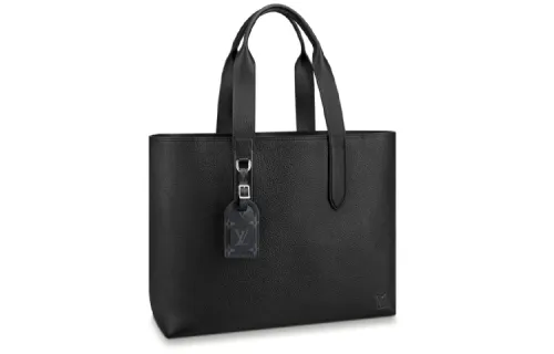 LOUIS VUITTON Cow Leather Handbag Unisex Black
