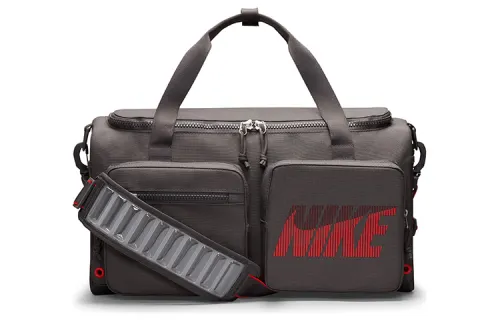 Nike Fabric Travel Bag, Gym Bag, Portable Crossbody Bag, Shoulder Bag Regular Unisex Gray