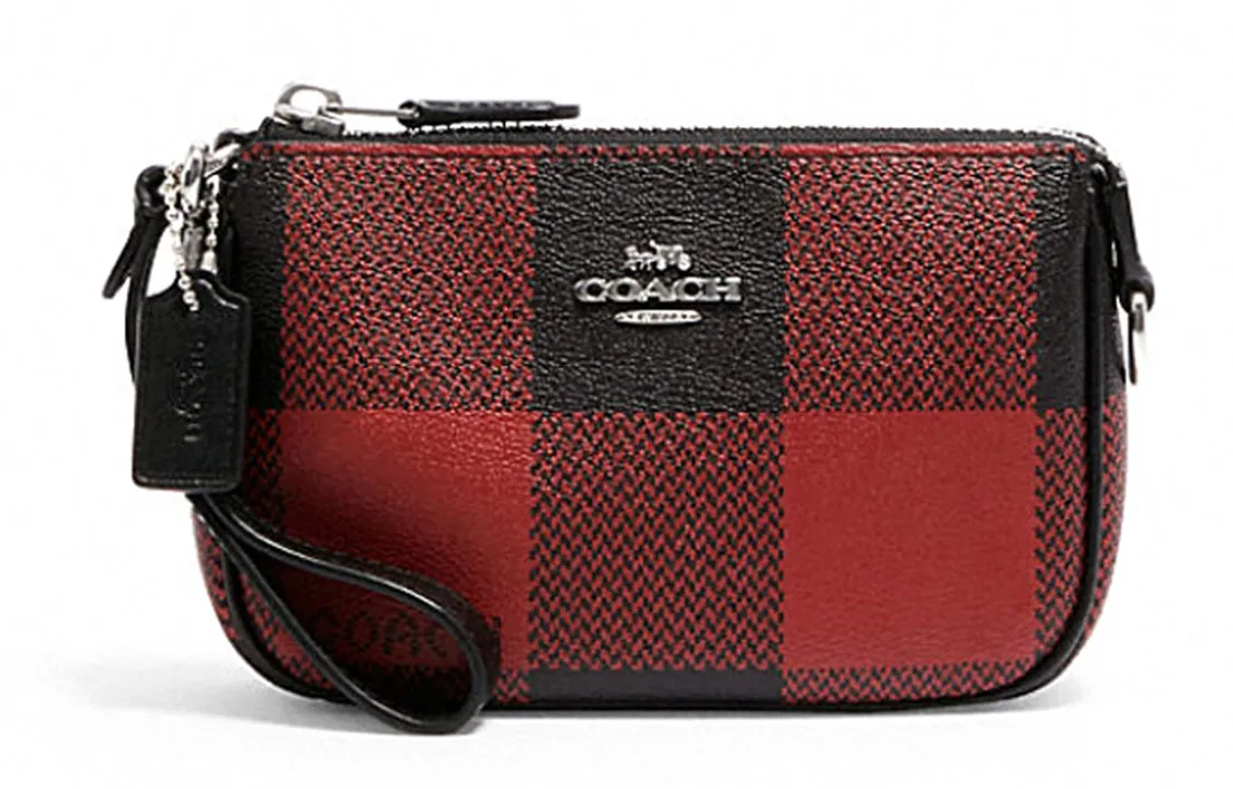 COACH Nolita PVC With Leather Coin Pocket Pochette, Shoulder Bag, Wallet Women's Red Black