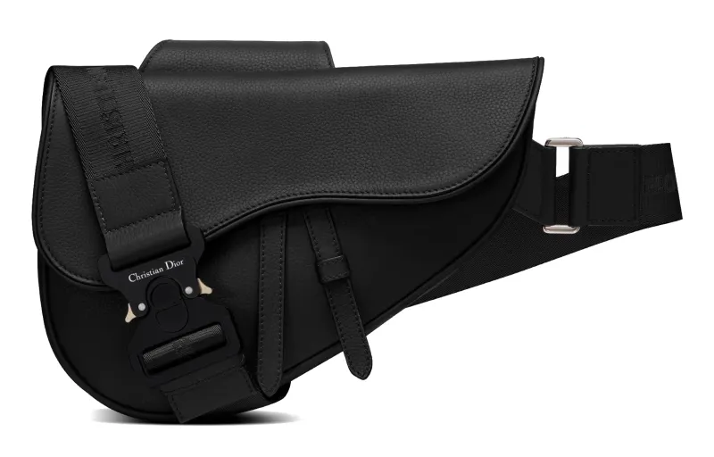 DIOR Saddle Grain Touch Cow Leather Saddle Bag, Shoulder Bag, Crossbody Bag, Sling Bag Men's Black