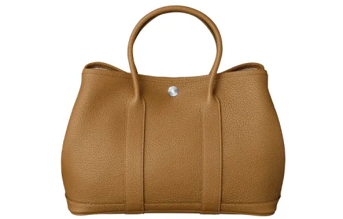 HERMES Garden Party Negonda Calfskin Handbag 30 Women's 3H Ocre Ochre