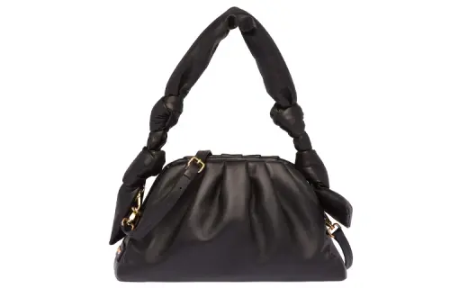 MIU MIU Soft Sheep Leather Handbag, Shoulder Bag Women's Black