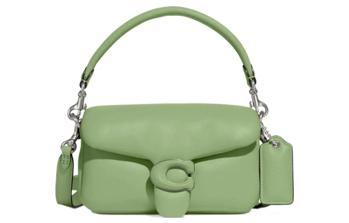 COACH Pillow Tabby Leather Shoulder Bag, Pillow Bag, Cloud Bag, Shoulder Bag, Crossbody Bag, Handbag Women's Green