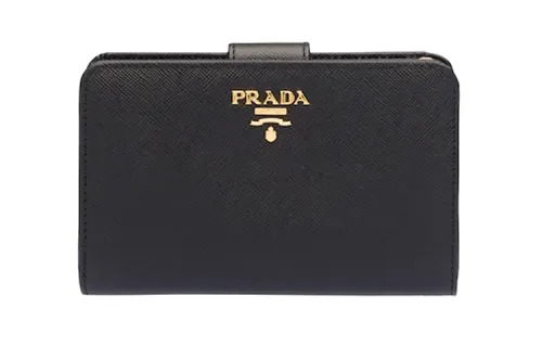 PRADA Leather Wallet Women's Black