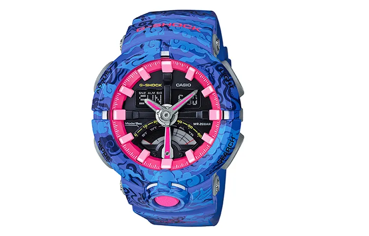 CASIO Men Liquid Crystal/Analog Dual Display Series Black Watch GA-500CG-2A
