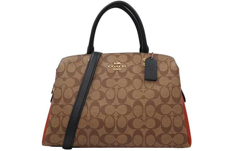 COACH PVC Crossbody Handbag Large Women's Khaki Multicolor