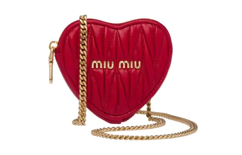 MIU MIU Soft Sheep Leather Shoulder Bag, Crossbody Bag Mini Women's Red