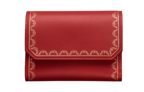 CARTIER Guirlande Calfskin Wallet Small Women's Red