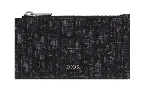 DIOR Cow Leather Card Holder Card Holder Men's Black
