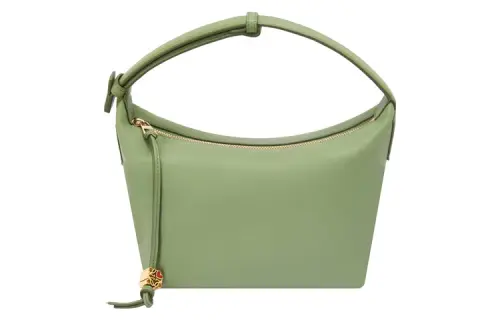 LOEWE Cubi Nappa Calfskin Lunch Bag Handbag Small Women's Green